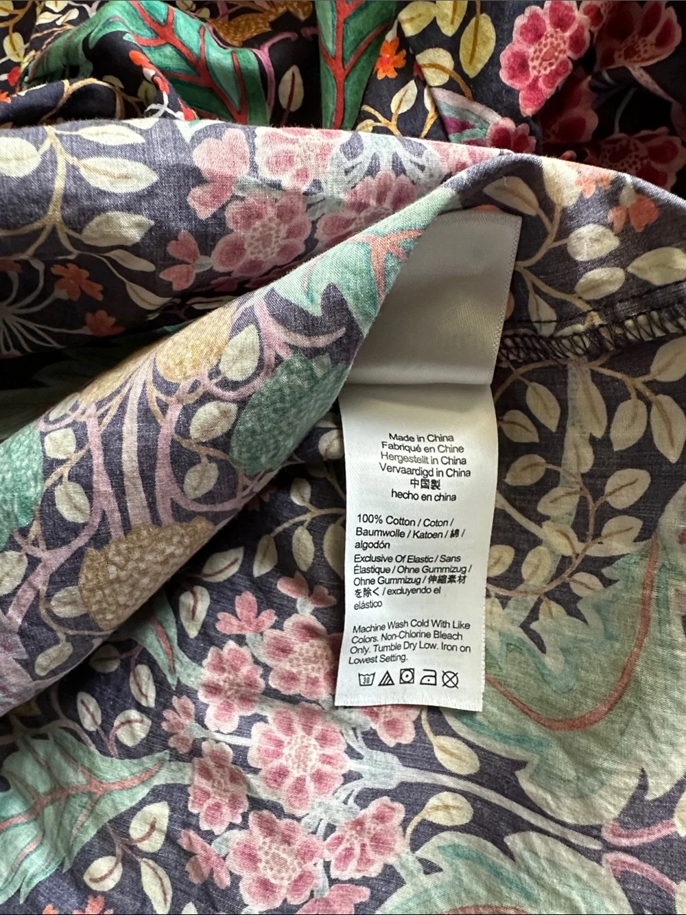 J. Crew liberty fabric Floral Puff-Sleeve Peasant Blouse in Navy, Pink & Teal
